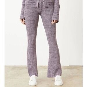 Le Ore | Rimini Ribbed Flare‎ Pants Purple Split Hem | Women's XXS
